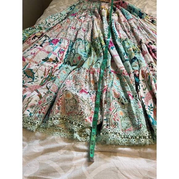 HEMANT & NANDITA Teien Floral empire waist maxi Cotton Dress xs nwt - Picture 9 of 15